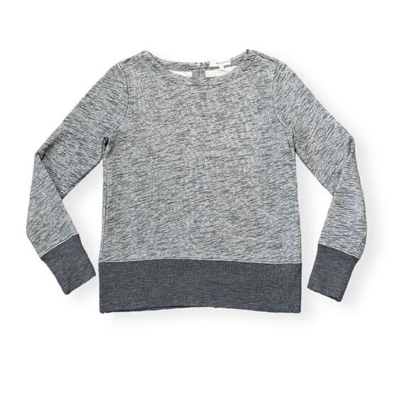 Madewell Sweater Women’s Size XS Crewneck Zip Up Back Minimalist Neutral Gray - Picture 3 of 11